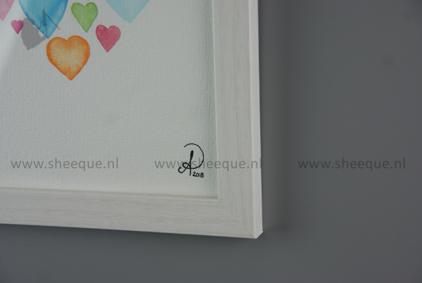 aquarel schilderij hartjeshart 